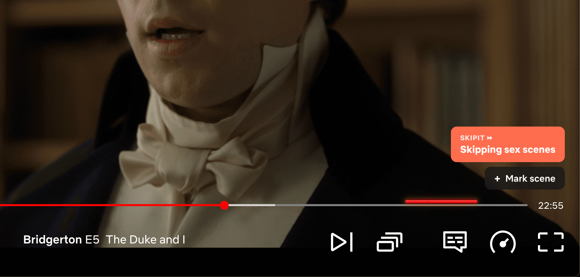 Skipit browser extension skipping a scene on Netflix