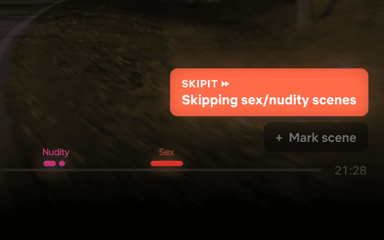 Skipit Chrome extension showing skip segments on the Netflix timeline
