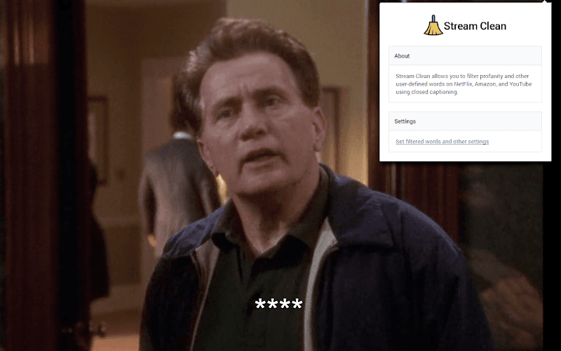 Stream Clean extension muting profanity via closed captions